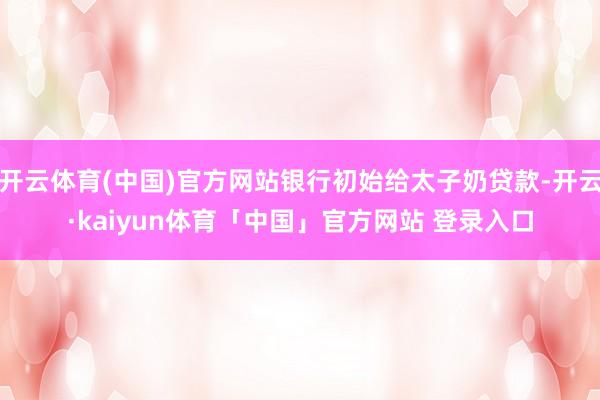 开云体育(中国)官方网站银行初始给太子奶贷款-开云·kaiyun体育「中国」官方网站 登录入口