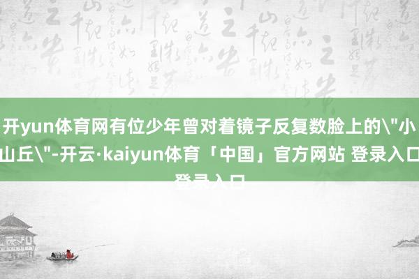 开yun体育网有位少年曾对着镜子反复数脸上的